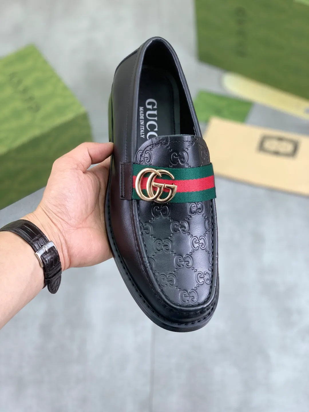 Men's men's shoes 💰P480 [New style] Water-dyed cowhide 💰💎💎💎 [Gucci] GUCCI high-end men's formal business leather shoes, original order 1:1 authentic goods! Original imported high-end open-edge beaded calfskin, original metal buckle, imported first-layer cowhide lining for feet, original outsole, men's shoe size: 38-45, 4️⃣ colors available